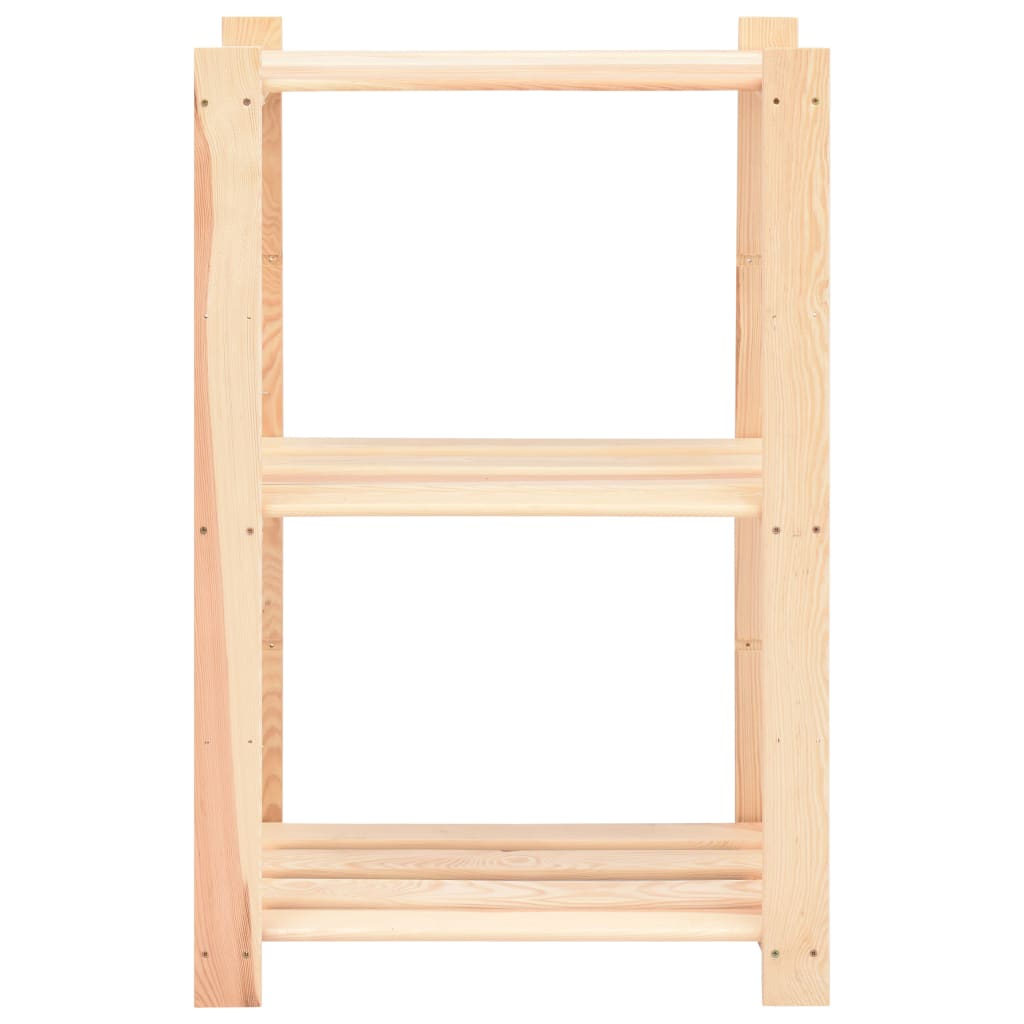 Lagringshyller 3 etasjer 5 stk 60x38x90cm heltre furu 150kg