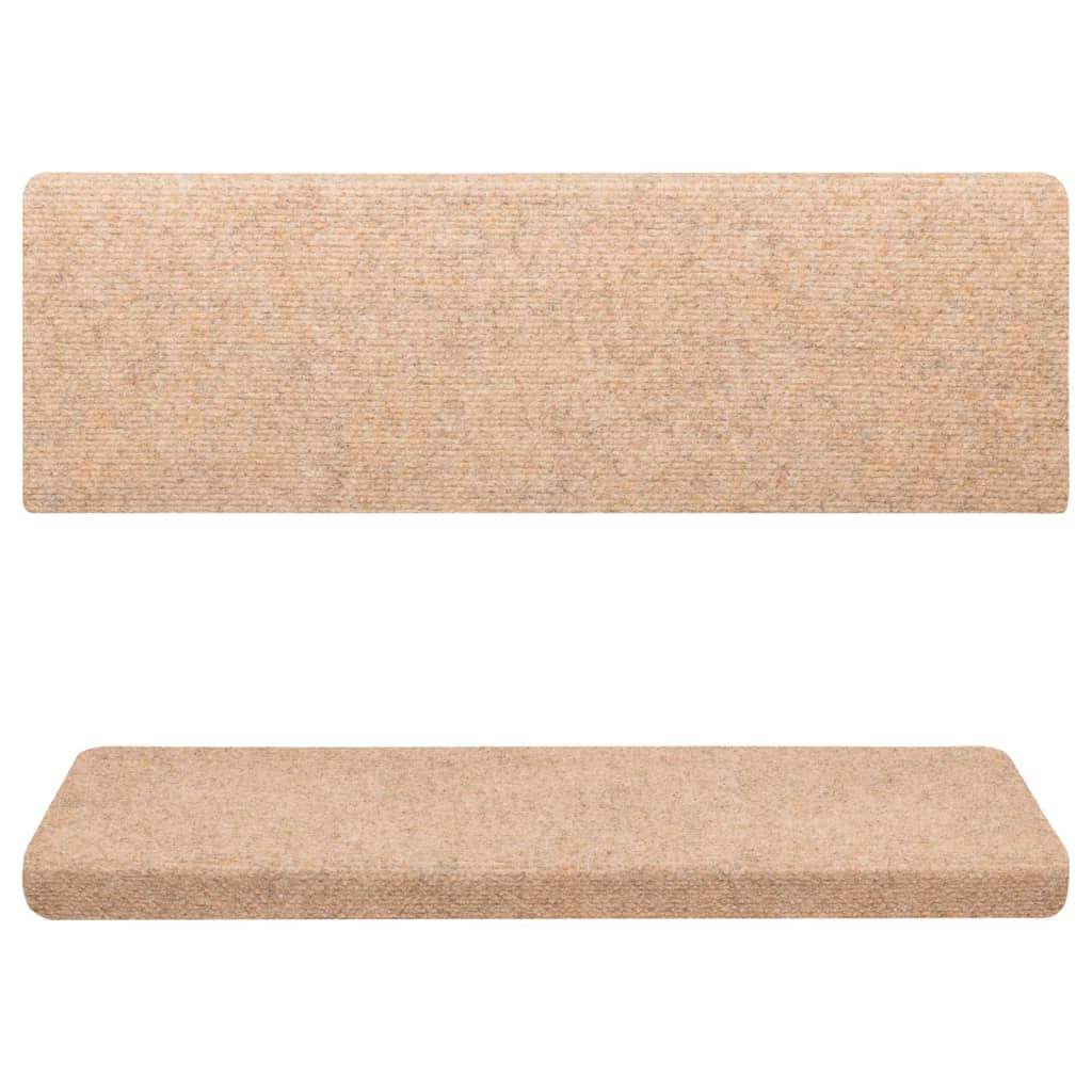 Trappematter selvklebende 15 stk 65x21x4 cm kremfarget rektangulær kant