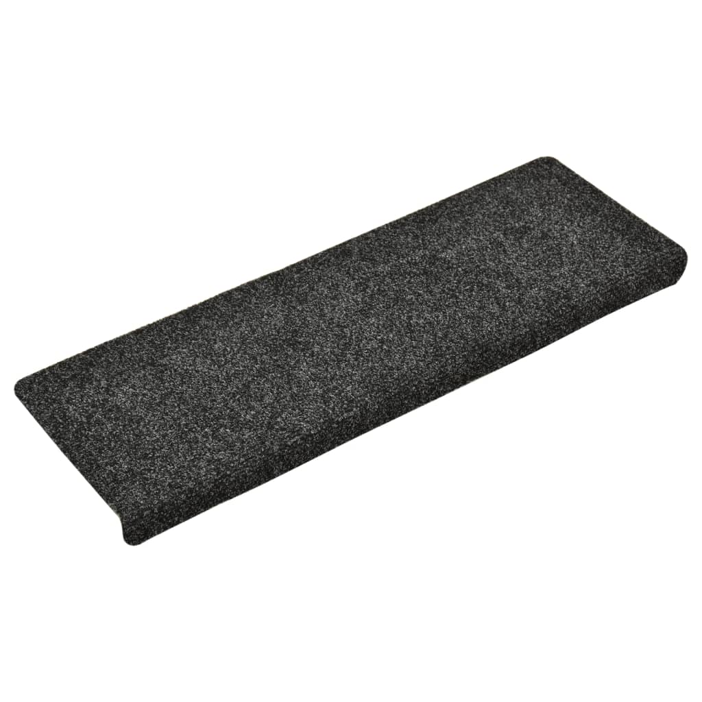 Trappematter selvklebende 15 stk 65x21x4 cm mørkegrå rektangulær kant