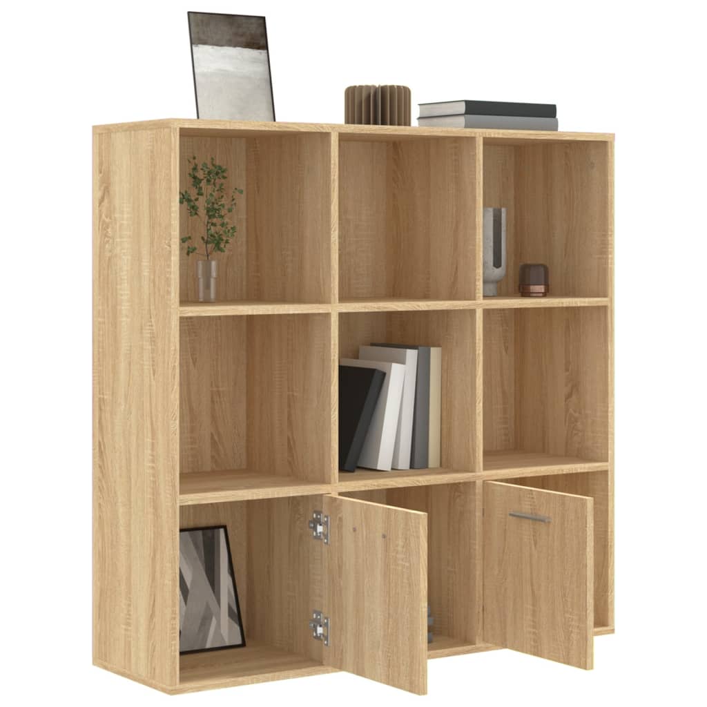 Bokhylle sonoma eik 98x30x98 cm konstruert tre