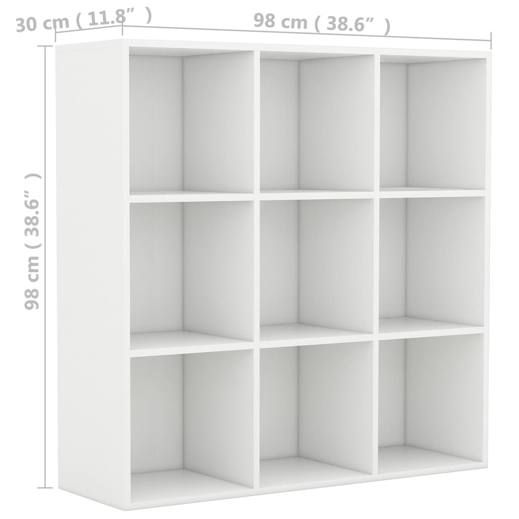 Bokhylle hvit 98x29x97,5 cm konstruert tre