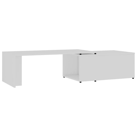 Salongbord hvit 150x50x35 cm konstruert tre