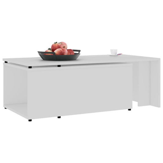 Salongbord hvit 150x50x35 cm konstruert tre