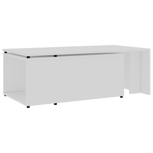 Salongbord hvit 150x50x35 cm konstruert tre