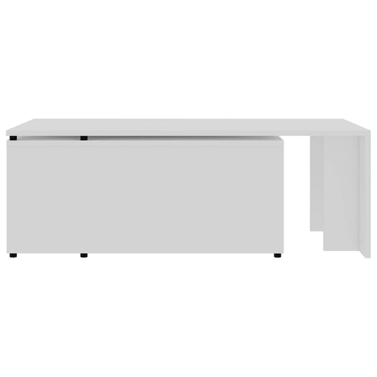 Salongbord hvit 150x50x35 cm konstruert tre