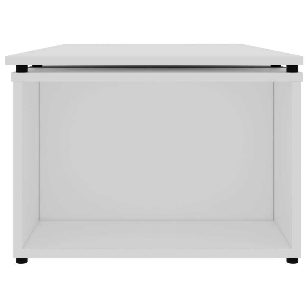 Salongbord hvit 150x50x35 cm konstruert tre
