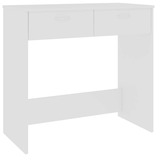 Skrivebord hvit 80x40x75 cm konstruert tre