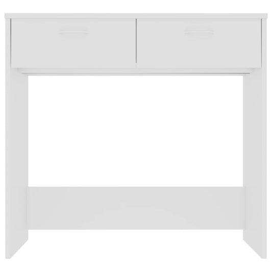 Skrivebord hvit 80x40x75 cm konstruert tre