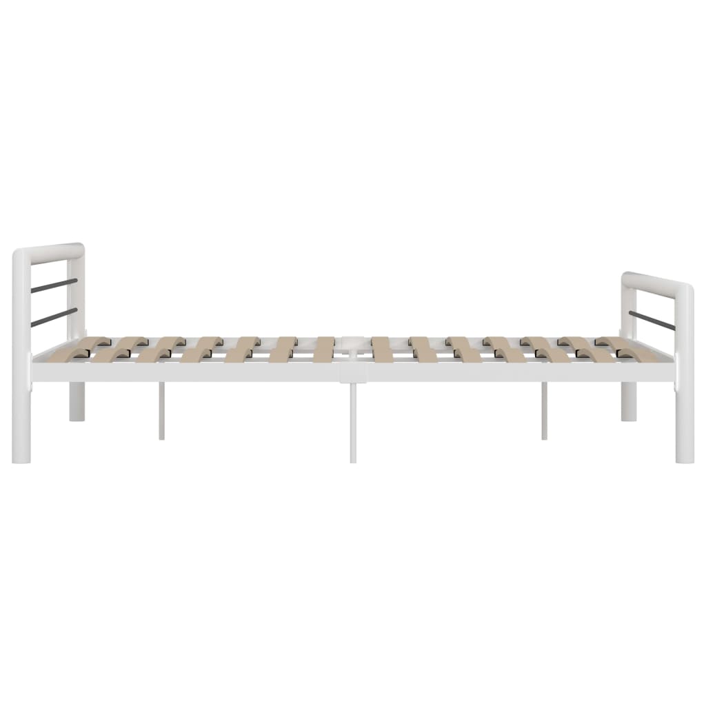 Sengeramme hvit og svart metall 180x200 cm
