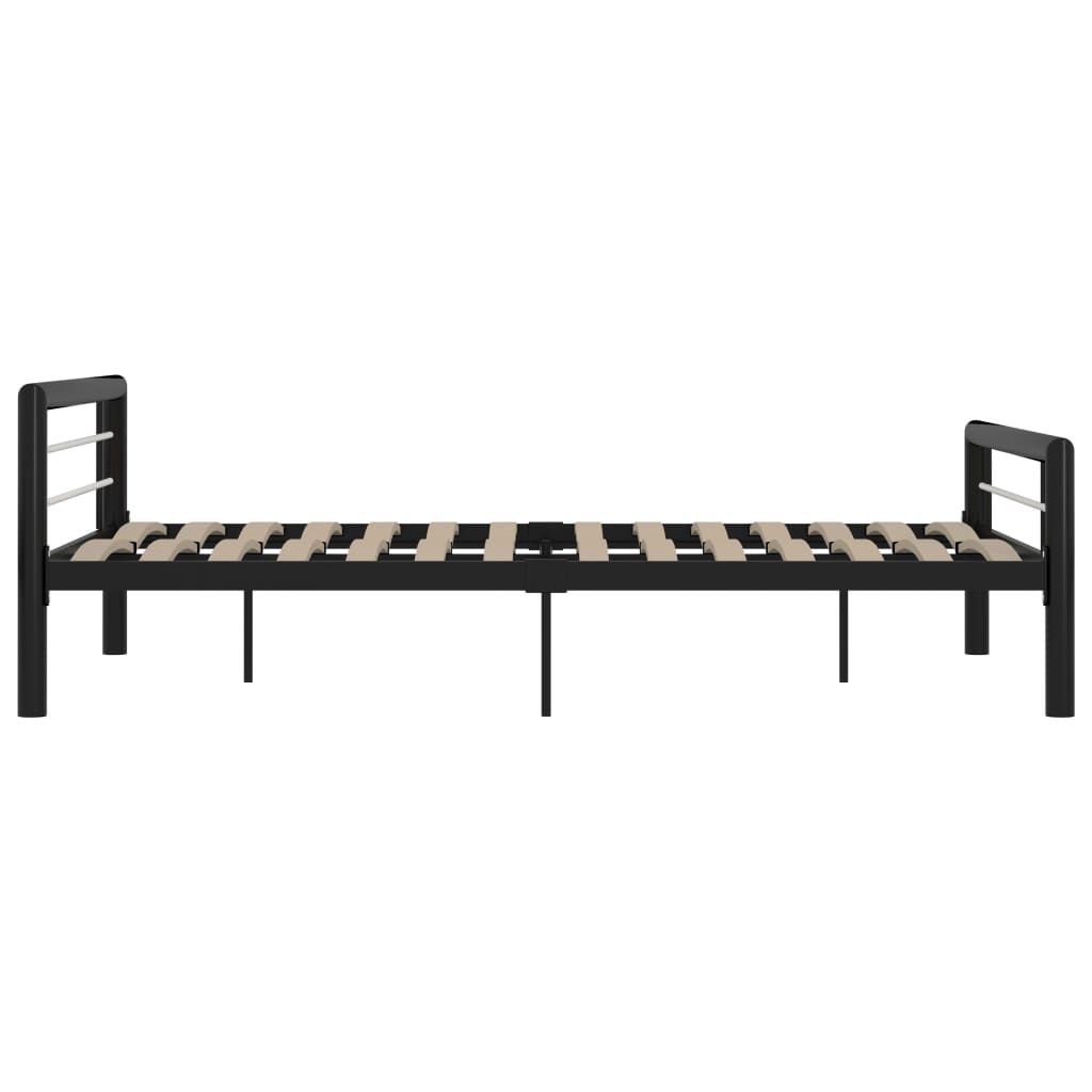 Sengeramme svart og hvit metall 120x200 cm