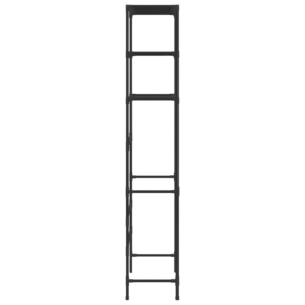 Oppbevaringsstativ med 3 hyller til toalett svart 53x28x169 cm
