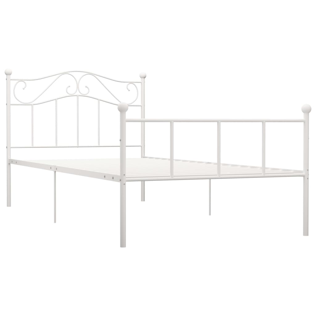 Sengeramme hvit metall 100x200 cm