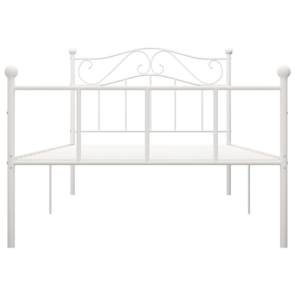 Sengeramme hvit metall 100x200 cm