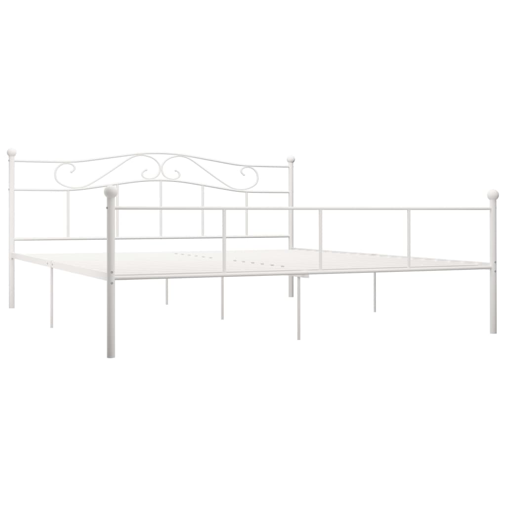 Sengeramme hvit metall 180x200 cm