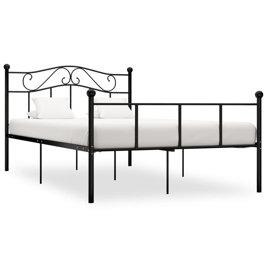 Sengeramme svart metall 120x200 cm