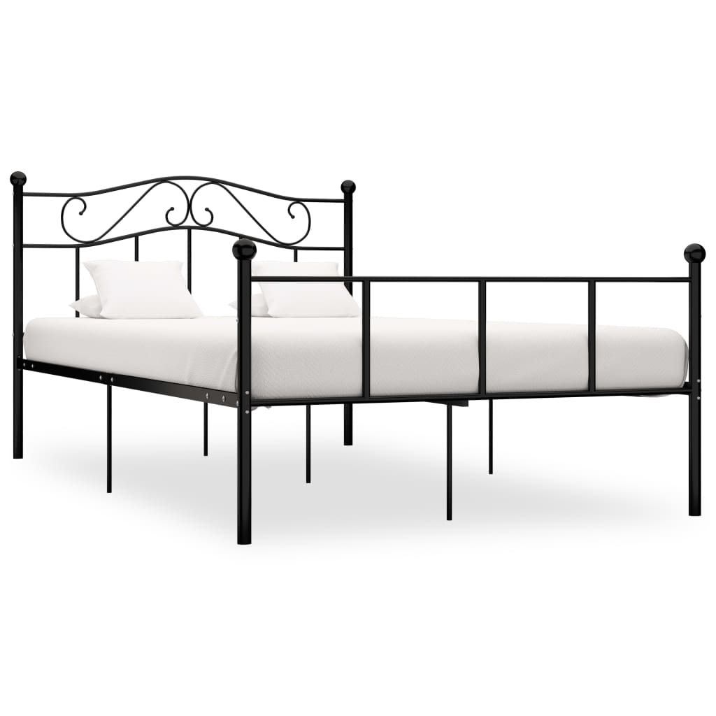 Sengeramme svart metall 140x200 cm