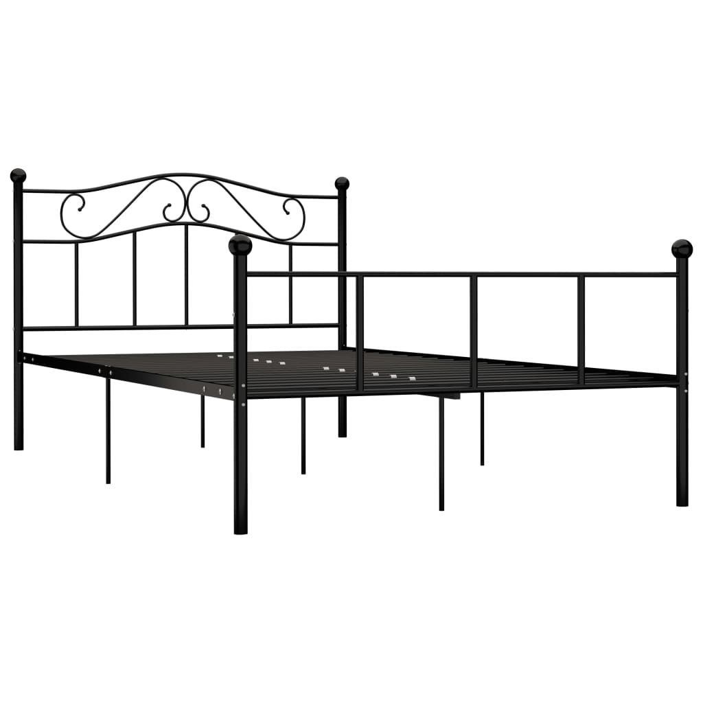 Sengeramme svart metall 140x200 cm