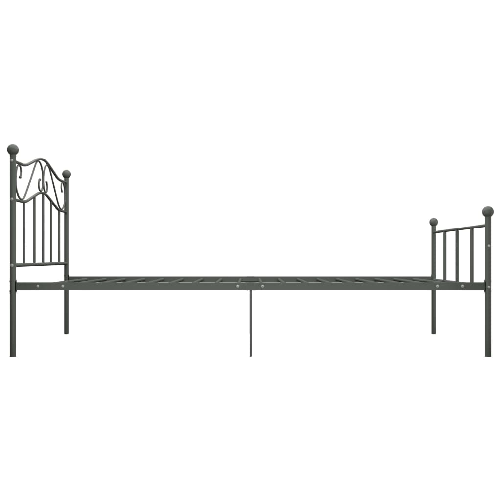 Sengeramme grå metall 100x200 cm