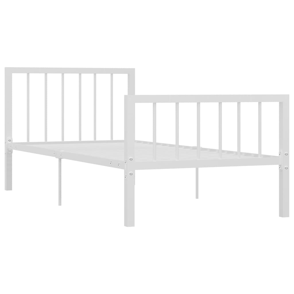 Sengeramme hvit metall 100x200 cm