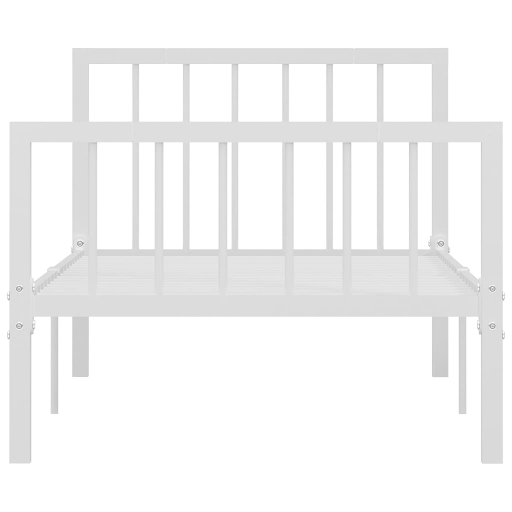 Sengeramme hvit metall 100x200 cm