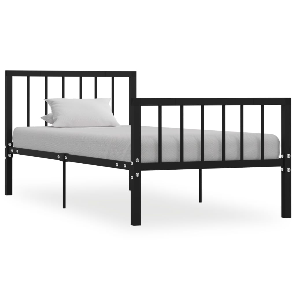 Sengeramme svart metall 90x200 cm