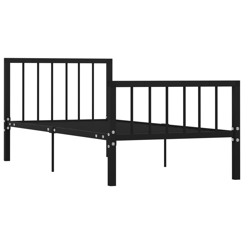 Sengeramme svart metall 100x200 cm
