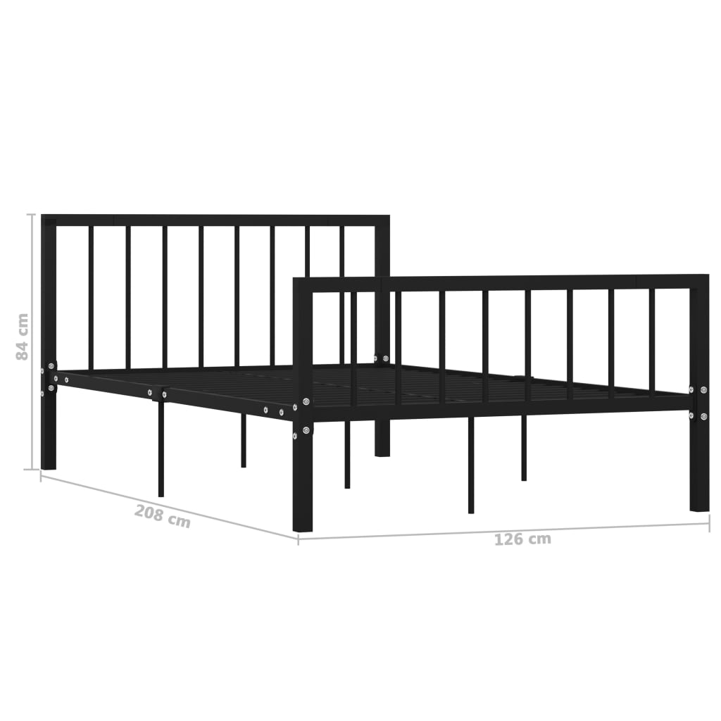 Sengeramme svart metall 120x200 cm