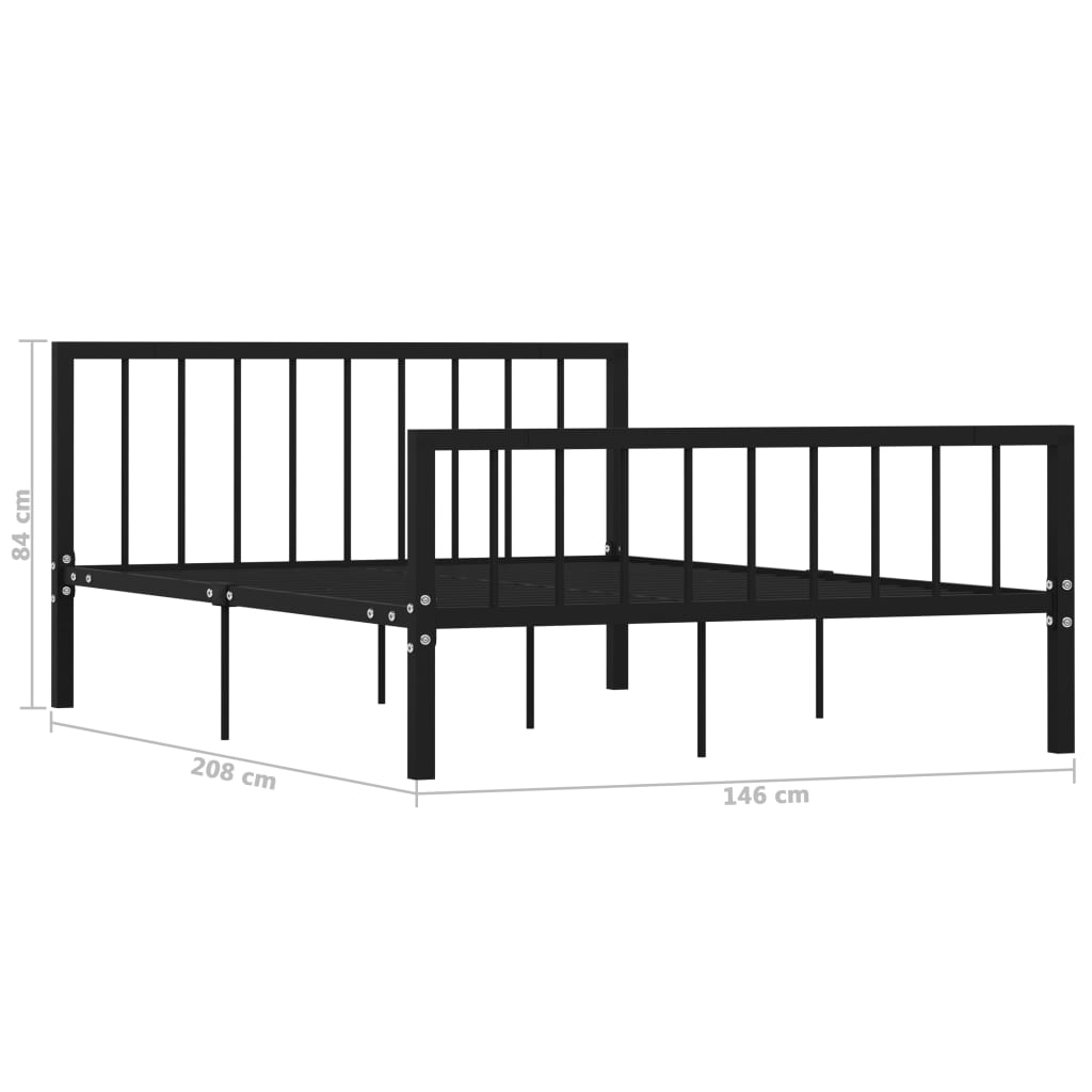 Sengeramme svart metall 140x200 cm