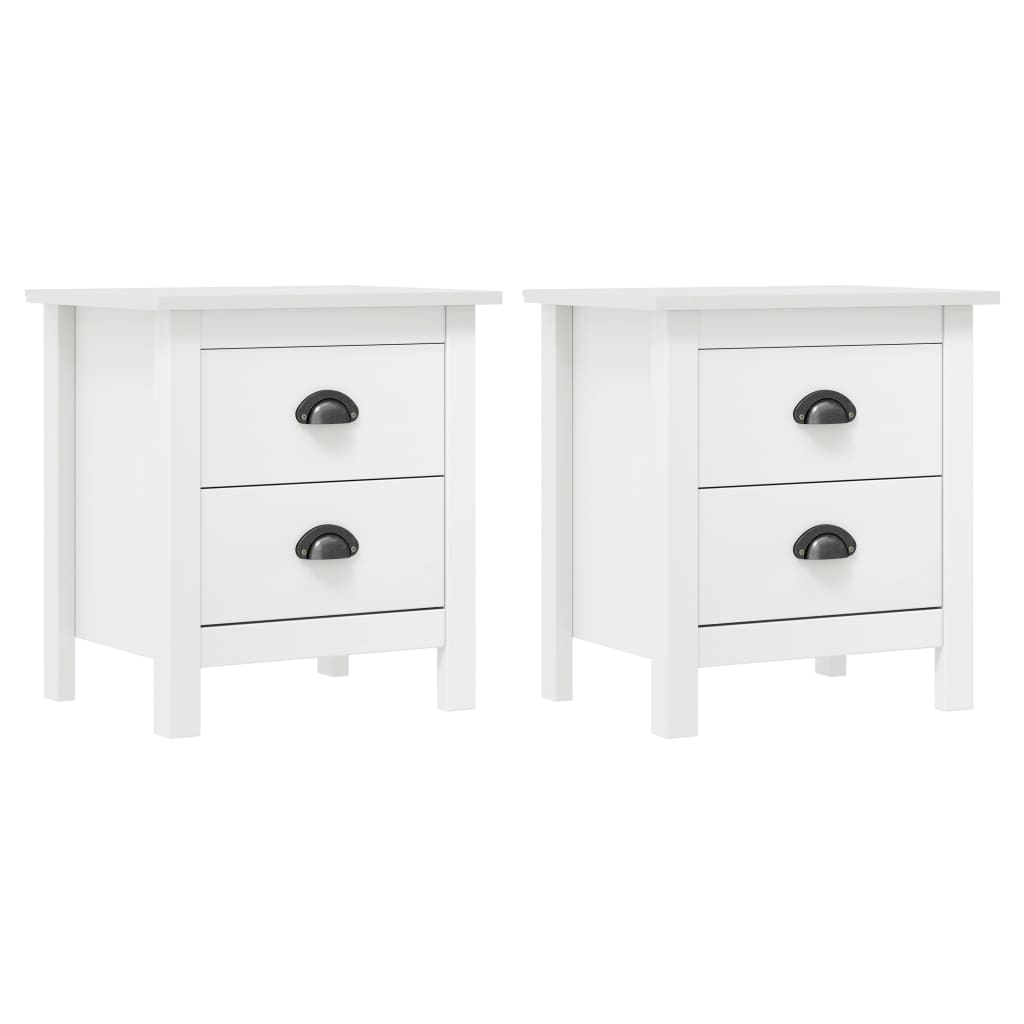 Nattbord Hill 2 stk hvit 46x35x49,5 cm heltre furu