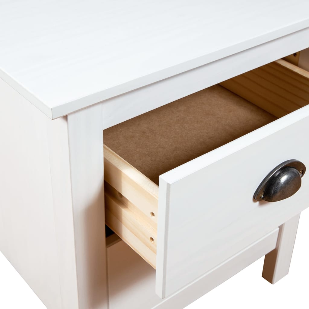 Nattbord Hill 2 stk hvit 46x35x49,5 cm heltre furu