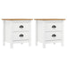 Nattbord Hill 2 stk hvit 46x35x49,5 cm heltre furu