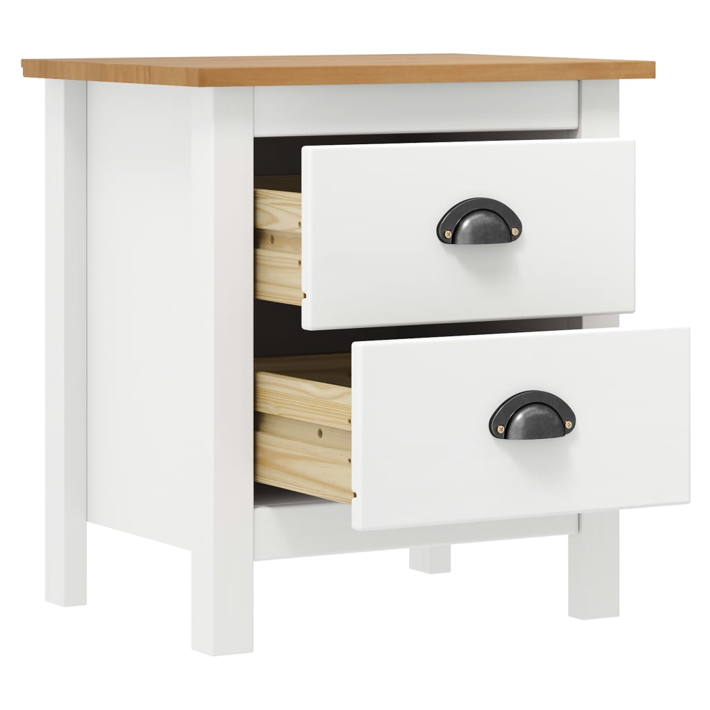 Nattbord Hill 2 stk hvit 46x35x49,5 cm heltre furu