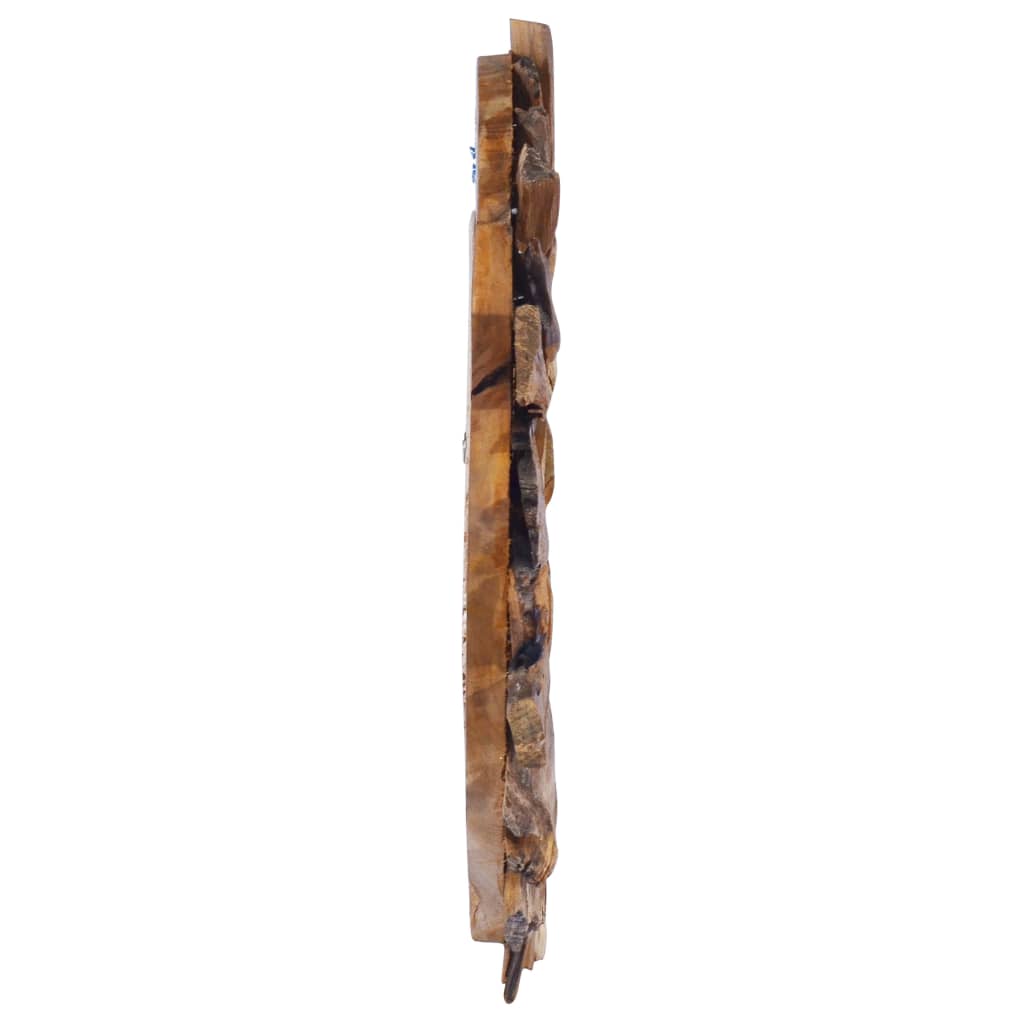 Veggspeil 40 cm teak rund