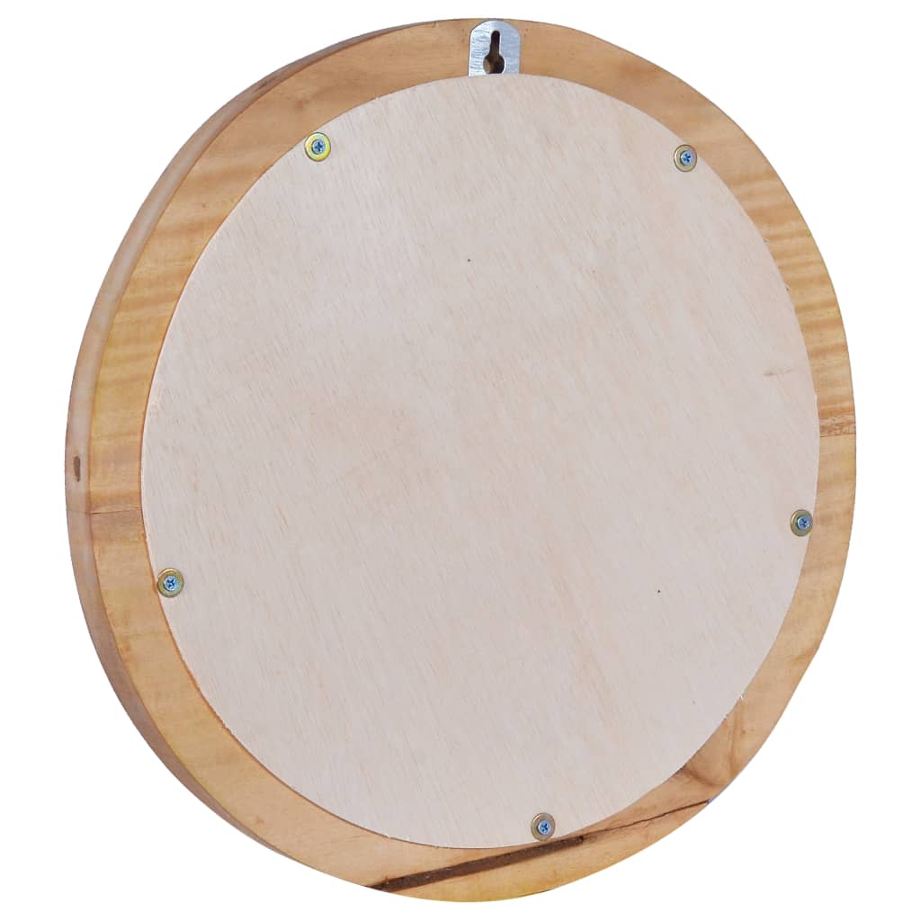 Veggspeil 40 cm teak rund