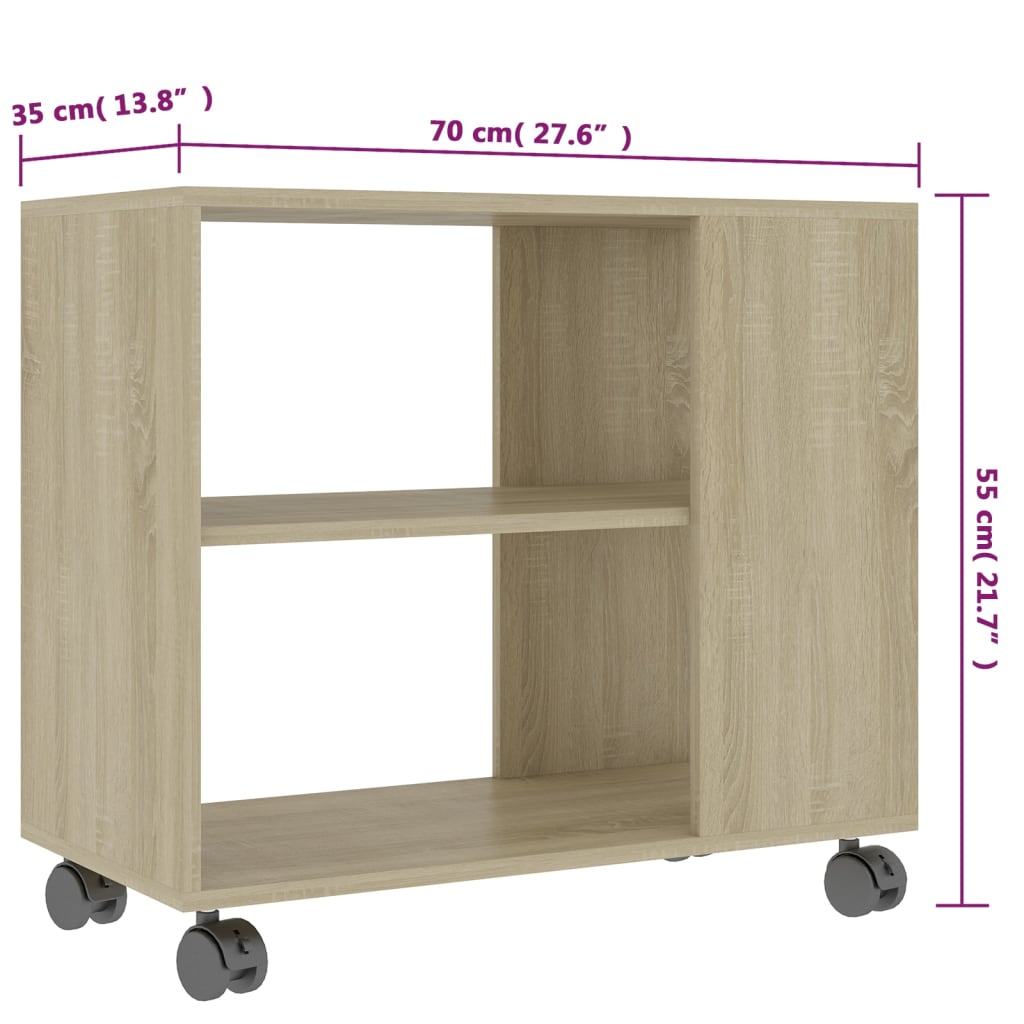 Sidebord sonoma eik 70x35x55 cm konstruert tre