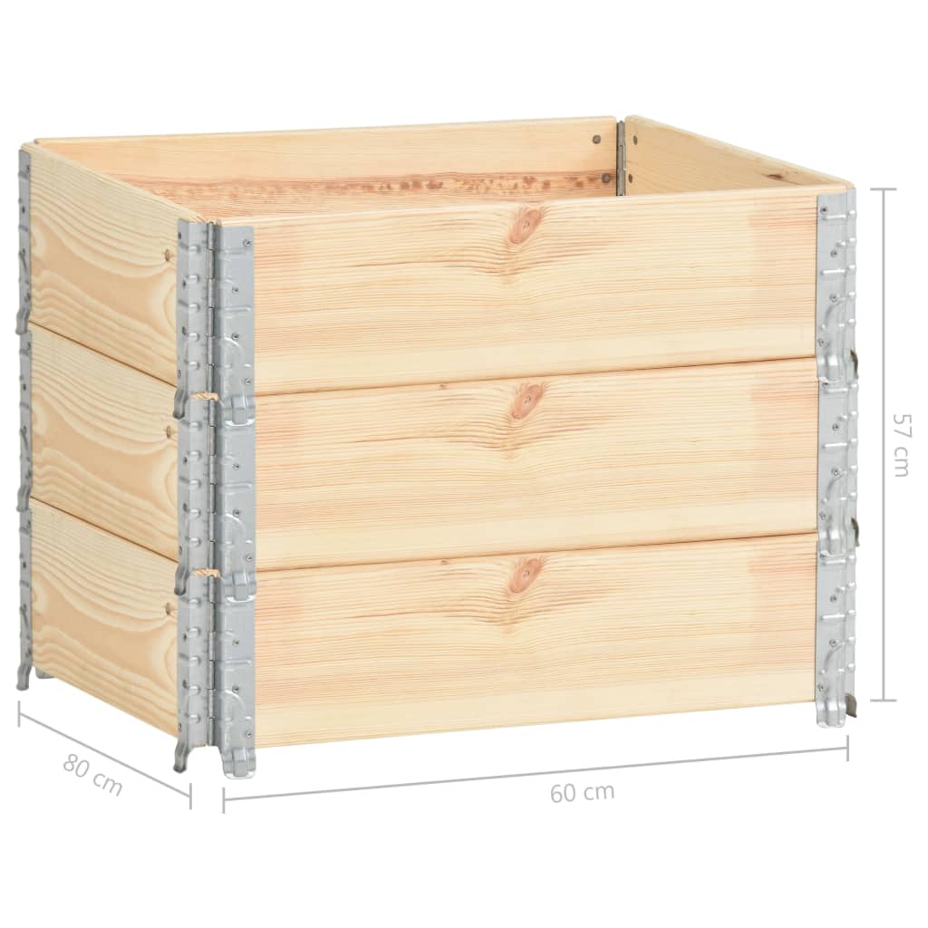 Pallekarmer 3 stk 60x80 cm heltre furu