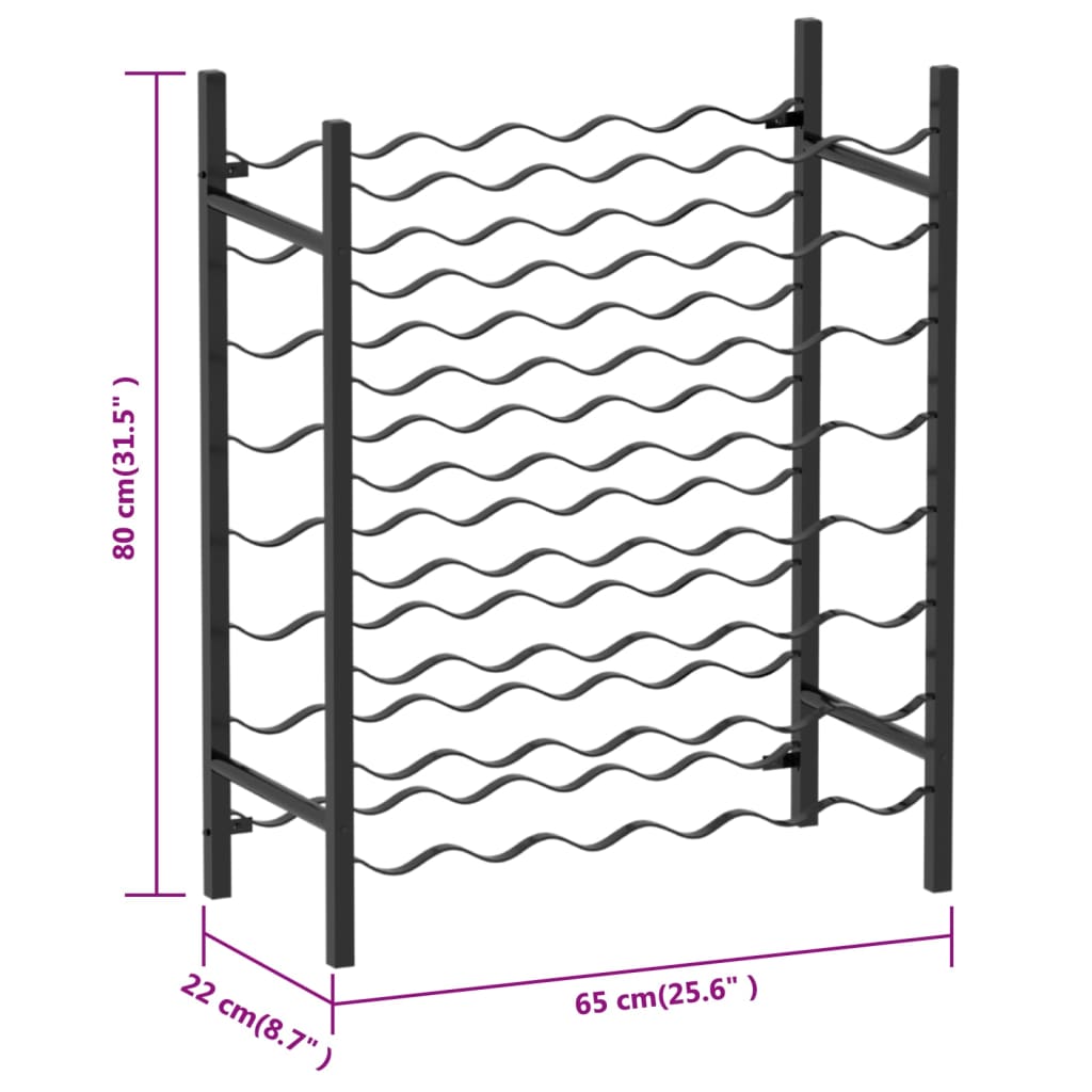 Vinstativ for 48 flasker metall svart