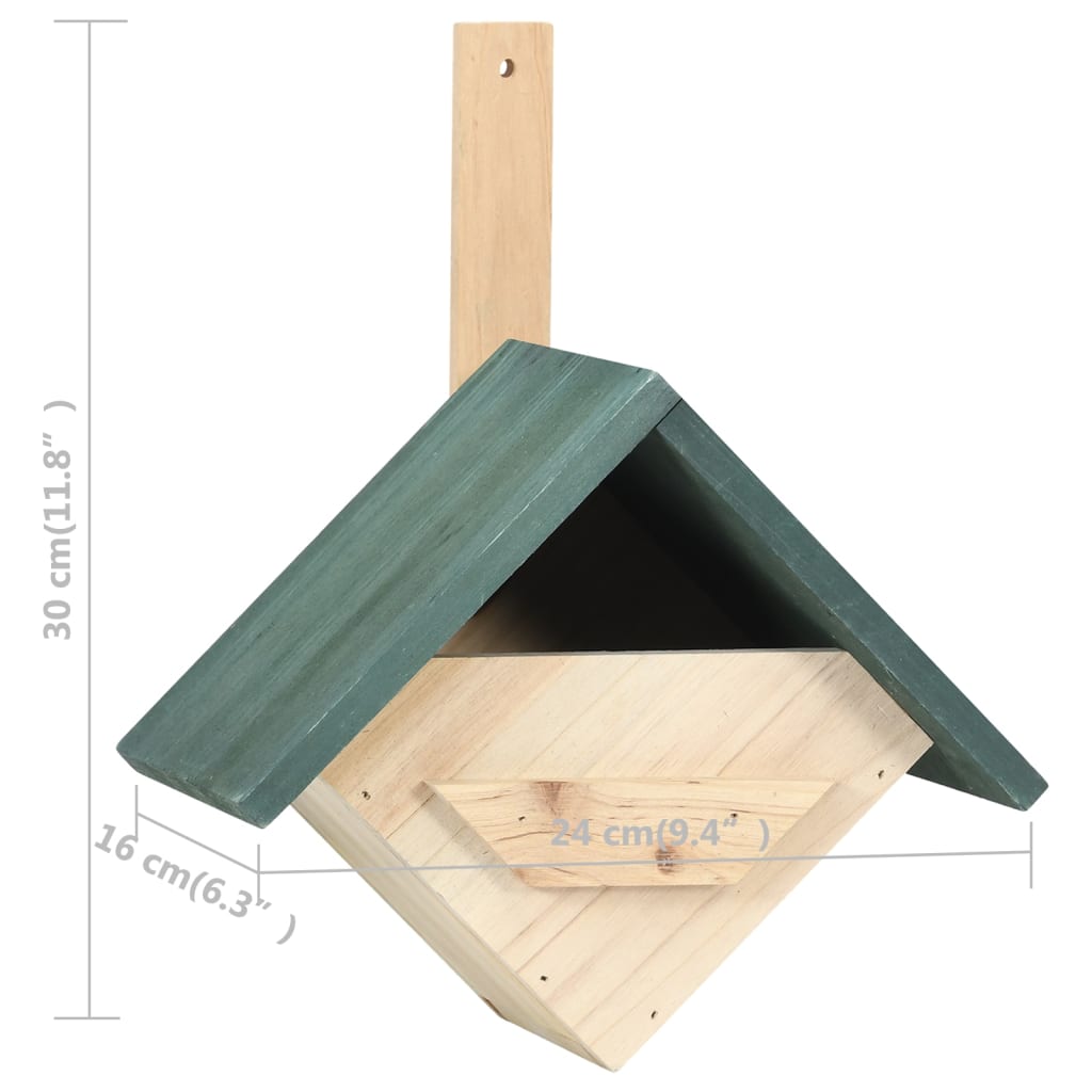 Fuglehus 4 stk 24x16x30 cm gran