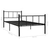 Sengeramme svart metall 90x200 cm