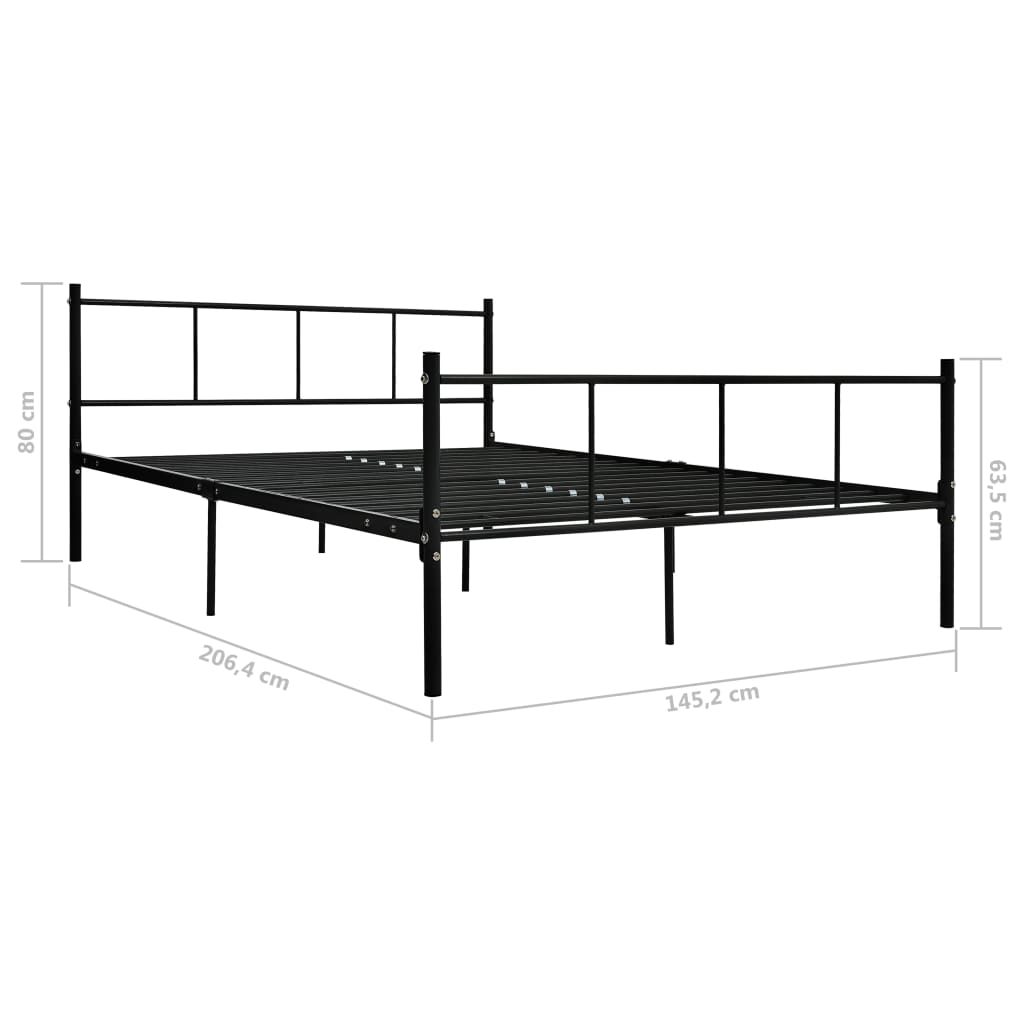 Sengeramme svart metall 140x200 cm