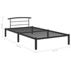 Sengeramme svart metall 100x200 cm