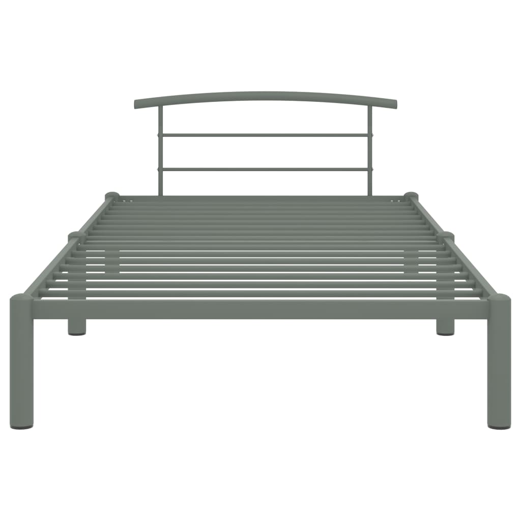Sengeramme grå metall 100x200 cm
