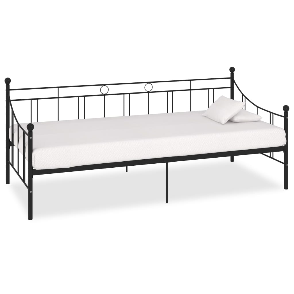 Ramme til dagseng svart metall 90x200 cm