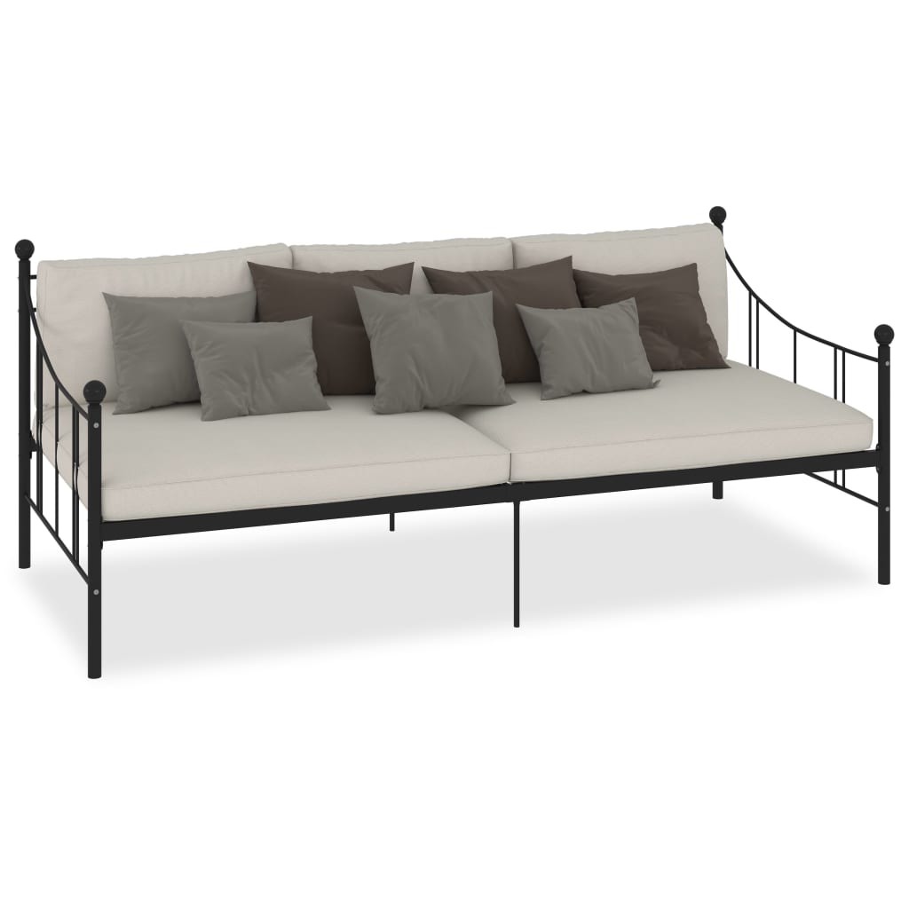 Ramme til dagseng svart metall 90x200 cm