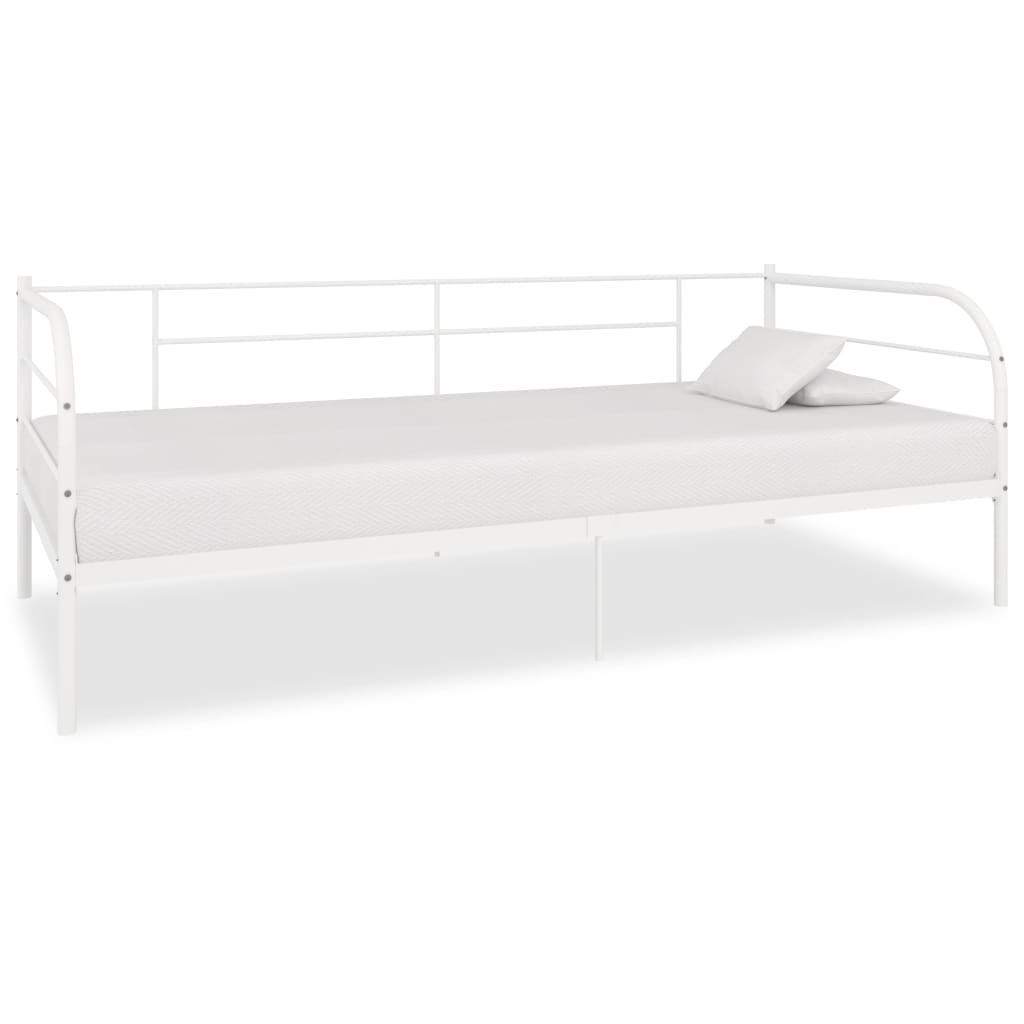 Ramme til dagseng hvit metall 90x200 cm
