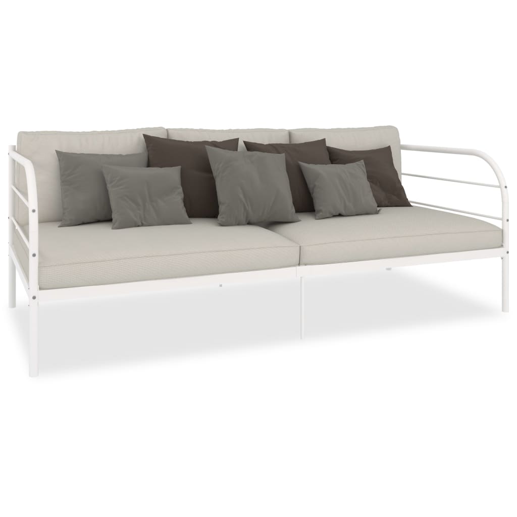 Ramme til dagseng hvit metall 90x200 cm