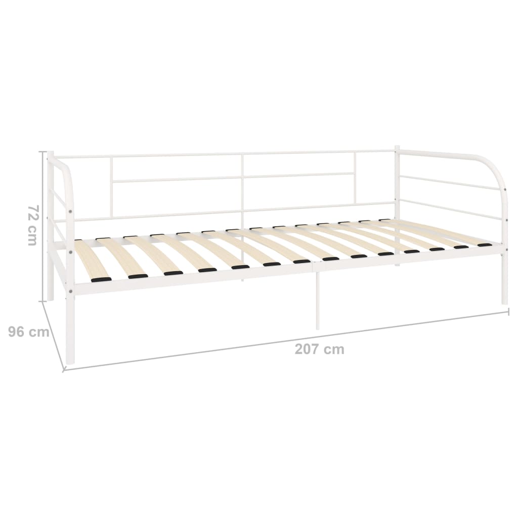 Ramme til dagseng hvit metall 90x200 cm