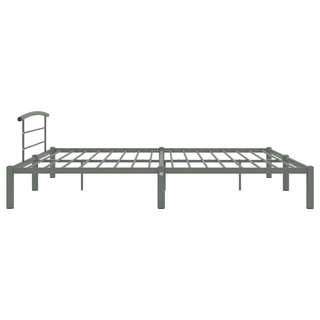 Sengeramme grå metall 200x200 cm
