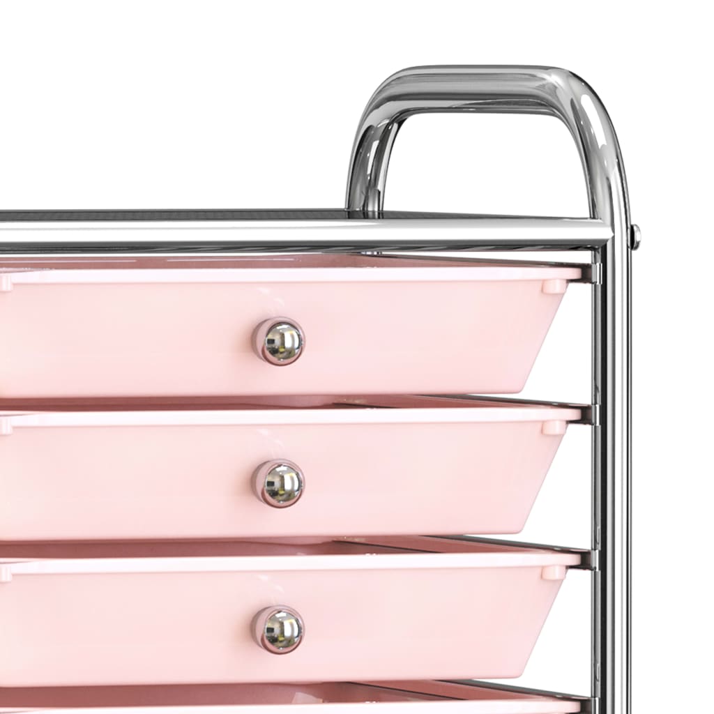 Oppbevaringsvogn 10 skuffer plast ombre rosa