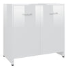 Baderomsskap høyglans hvit 60x33x61 cm konstruert tre